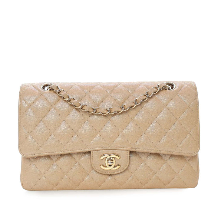 Chanel Medium Classic Iridescent Caviar Double rabat