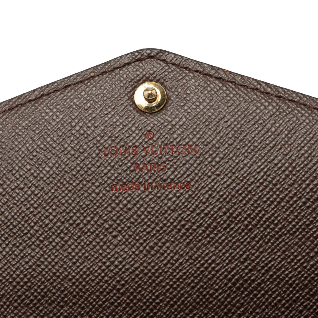 Sarah Portefeuille Damier Ébène Marron
