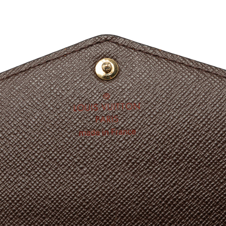Sarah Portefeuille Damier Ébène Marron