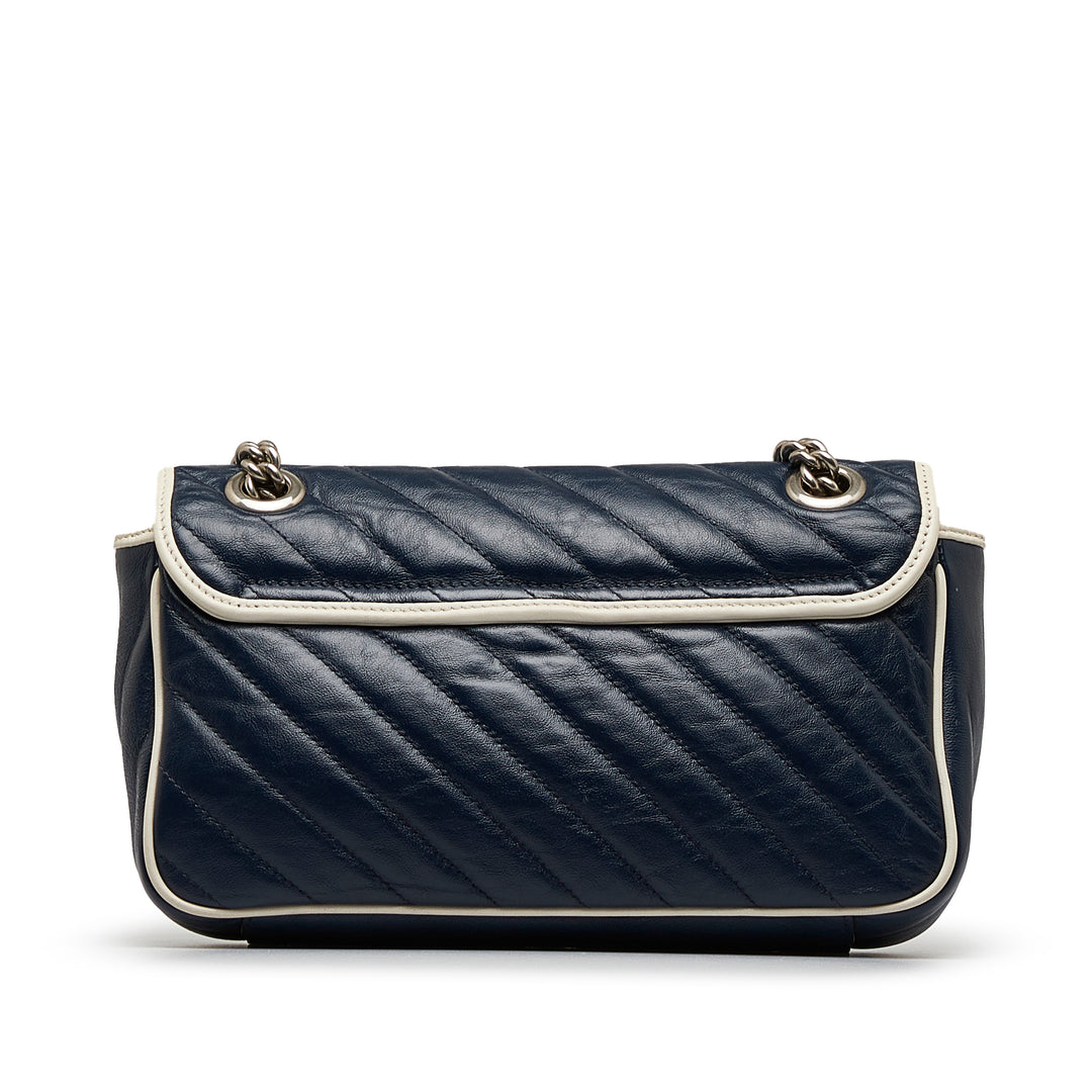 Small GG Marmont Matelasse Crossbody Bag Blue - Gaby Paris