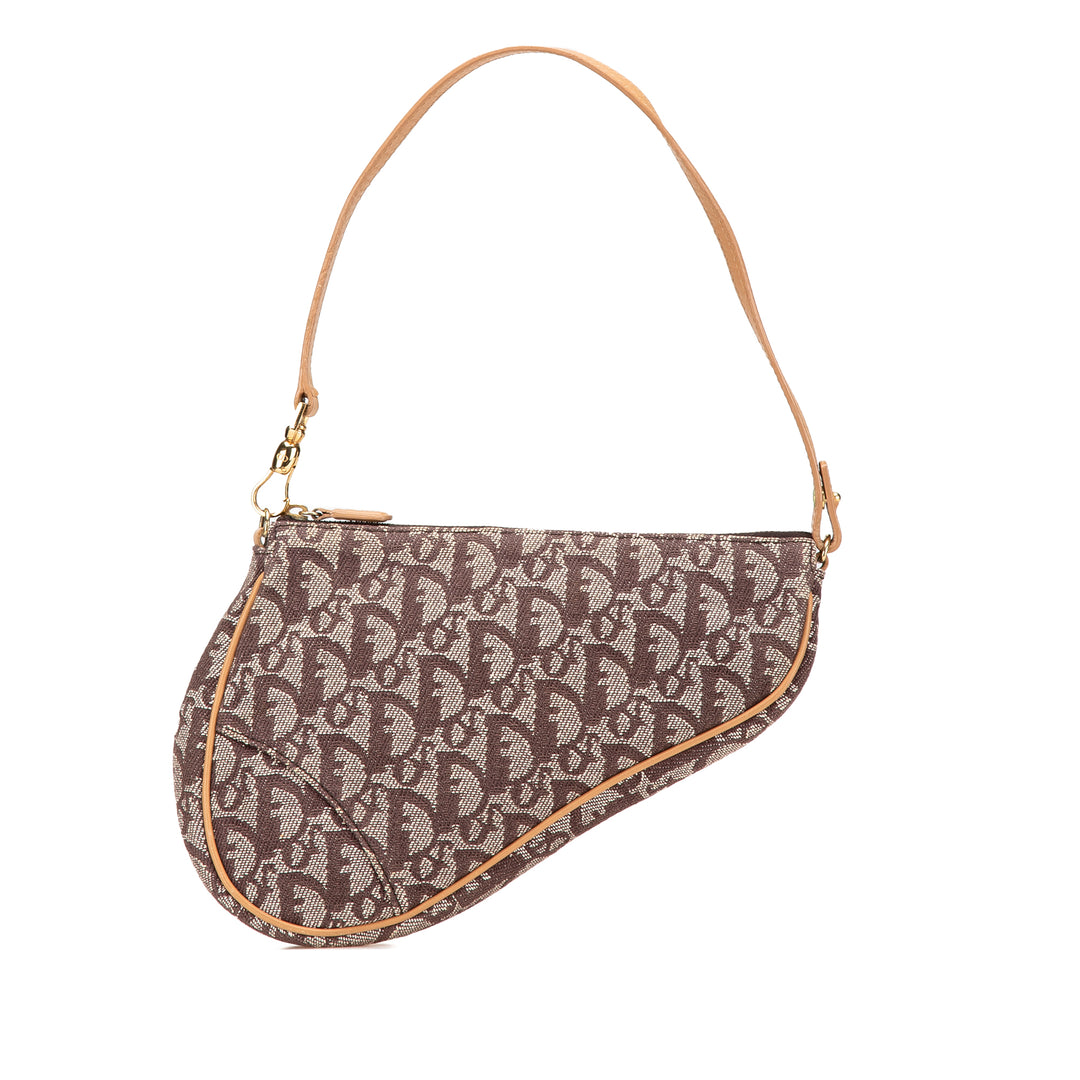 Mini Diorissimo Canvas Saddle Pochette Brown - Gaby Paris