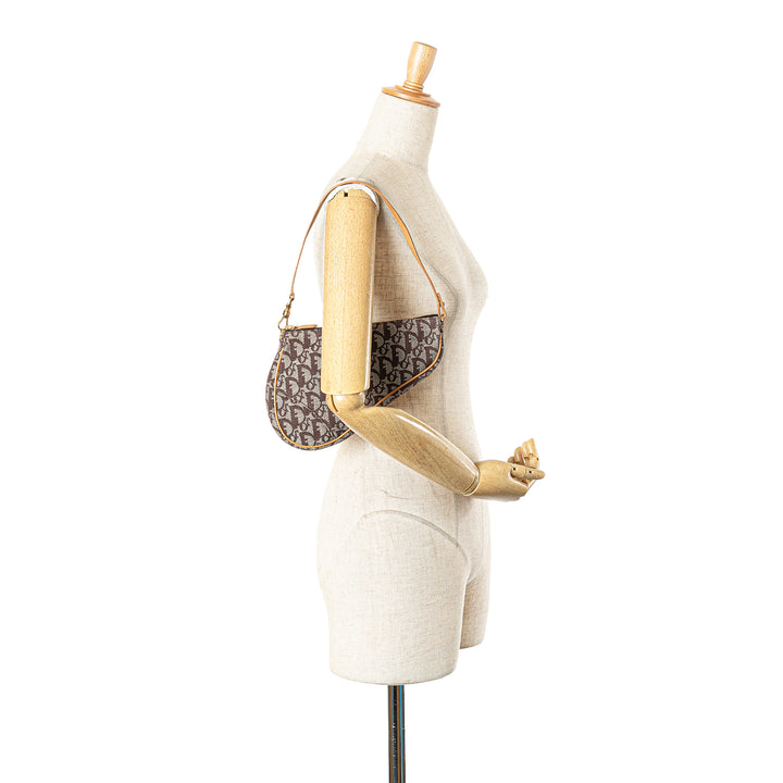 Mini Diorissimo Canvas Saddle Pochette Brown - Gaby Paris