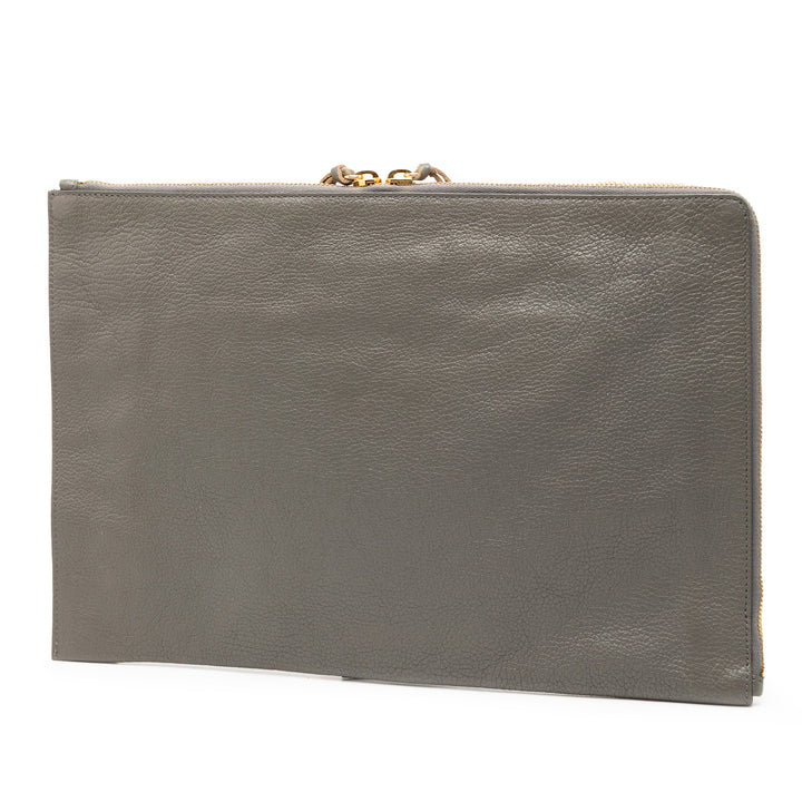 Balenciaga Cuir d’agneau Motocross Metallic Edge Flat Pochette