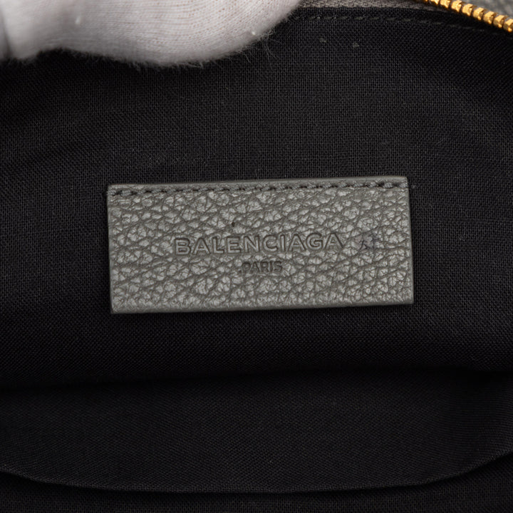 Balenciaga Cuir d’agneau Motocross Metallic Edge Flat Pochette