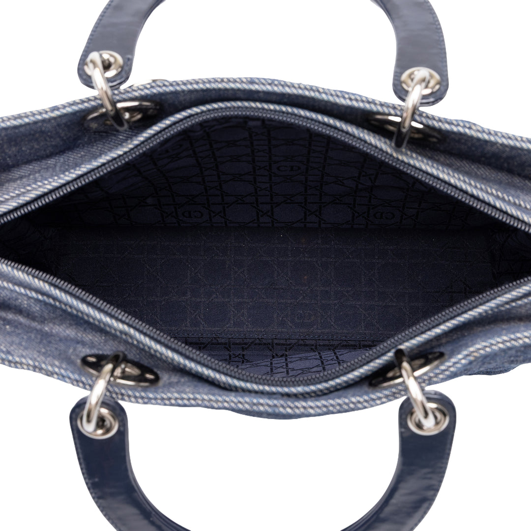 Dior Lady Dior Cannage Grand Jean Bleu – vue 4 – GABY PARIS