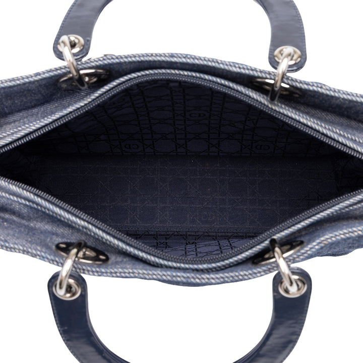Dior Lady Dior Cannage Grand Jean Bleu – vue 4 – GABY PARIS