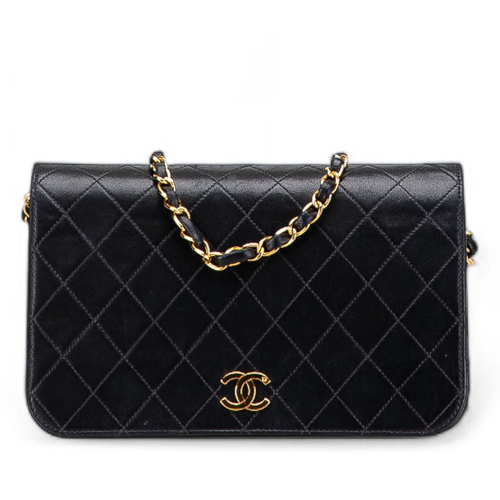 CC Quilted Lambskin Full Single Flap Black - Gaby Paris