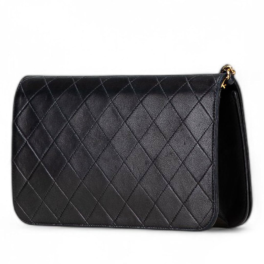 CC Quilted Lambskin Full Single Flap Black - Gaby Paris