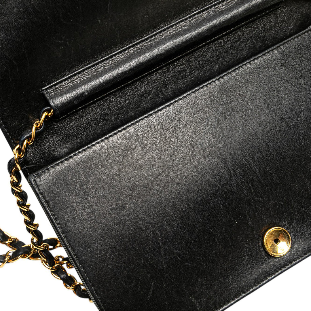 CC Quilted Lambskin Full Single Flap Black - Gaby Paris