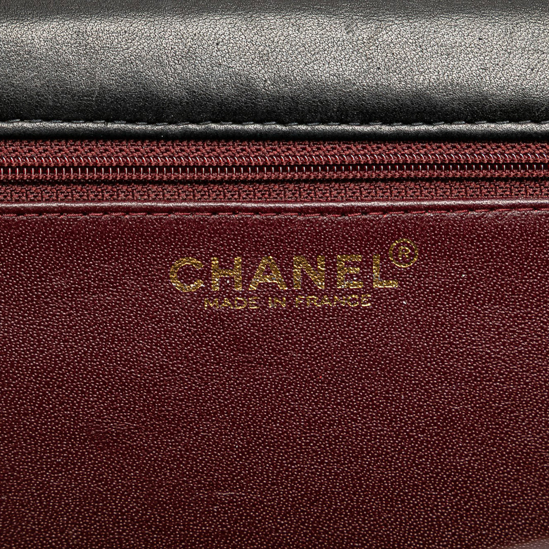 CC Quilted Lambskin Full Single Flap Black - Gaby Paris