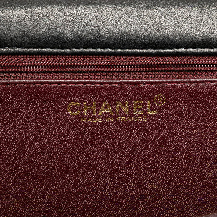 CC Quilted Lambskin Full Single Flap Black - Gaby Paris