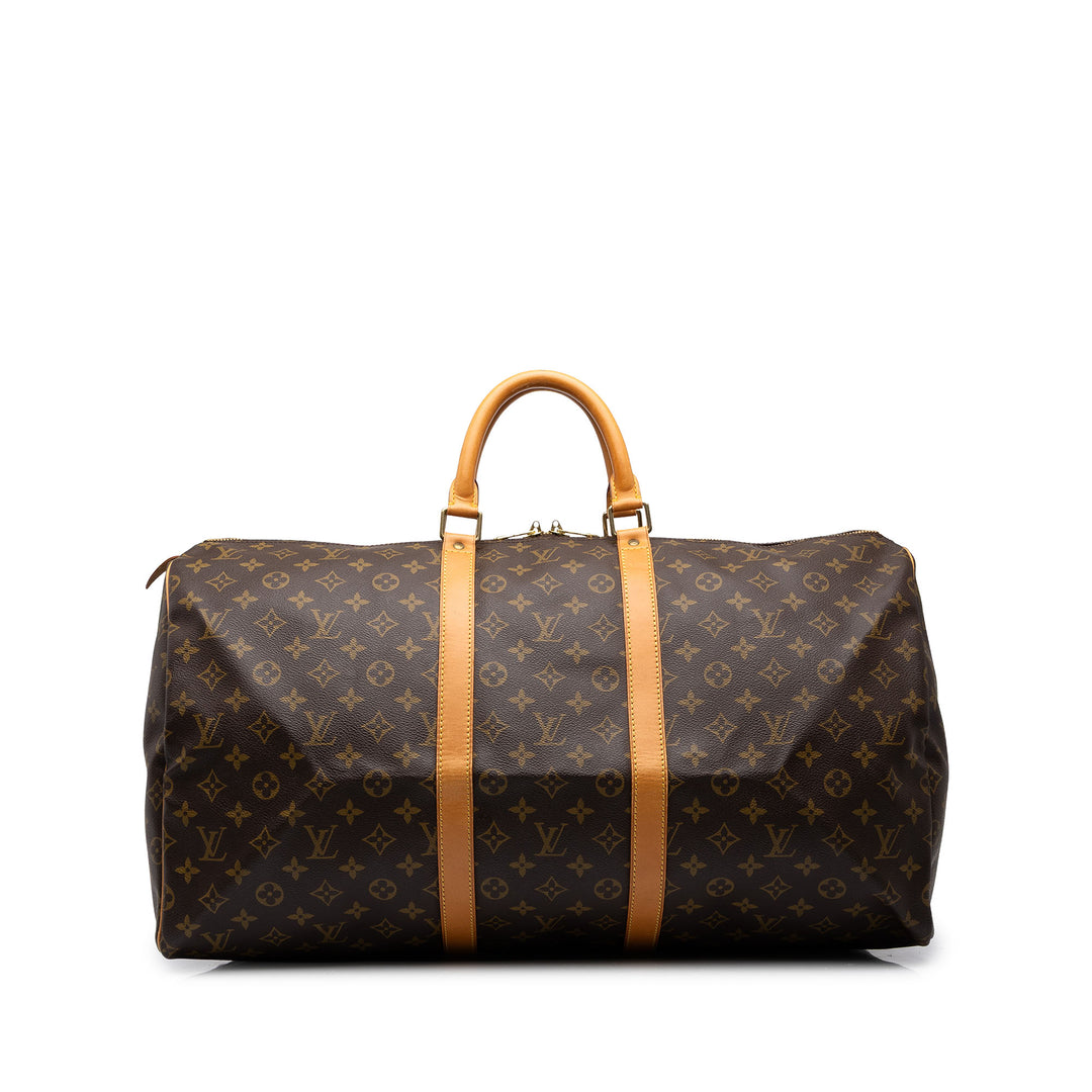 Louis Vuitton Sac de voyage Keepall 55 Monogram Marron – vue principale – GABY PARIS