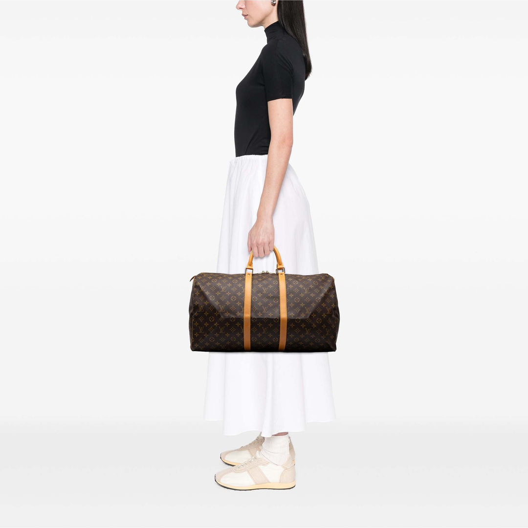 Louis Vuitton Sac de voyage Keepall 55 Monogram Marron – vue 6 – GABY PARIS