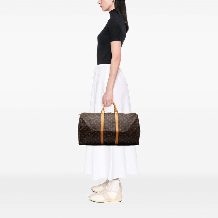 Louis Vuitton Sac de voyage Keepall 55 Monogram Marron – vue 6 – GABY PARIS