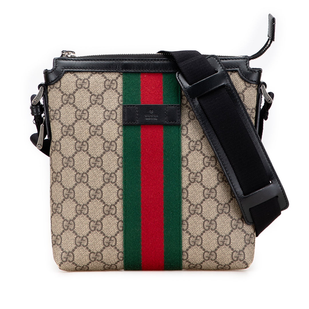 GG Supreme Web Crossbody Brown - Gaby Paris