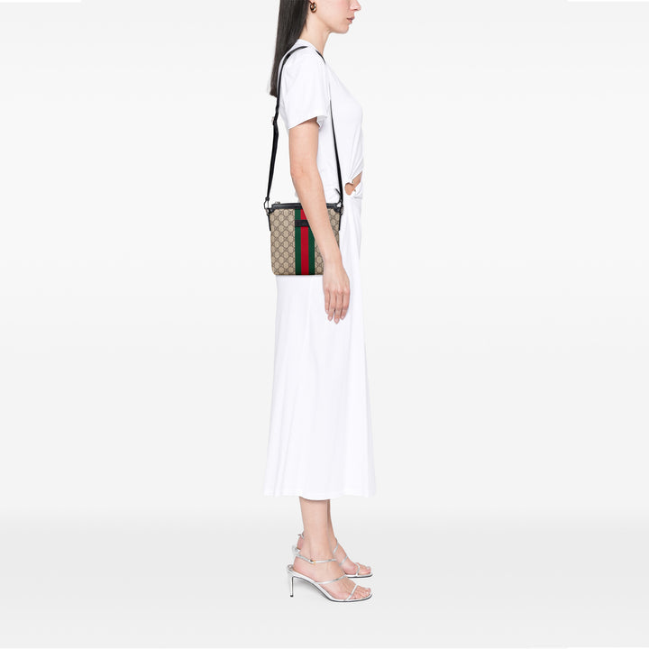 GG Supreme Web Crossbody Brown - Gaby Paris