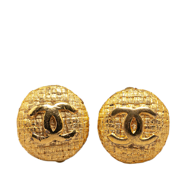 Gold Plated CC Clip-On Earrings Gold - Gaby Paris