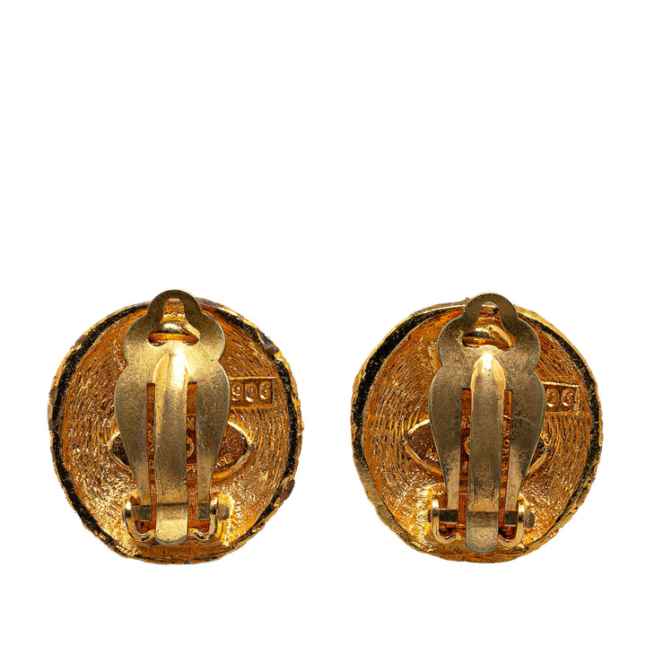Gold Plated CC Clip-On Earrings Gold - Gaby Paris