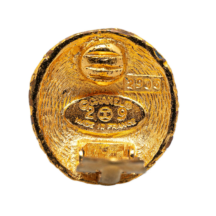 Gold Plated CC Clip-On Earrings Gold - Gaby Paris