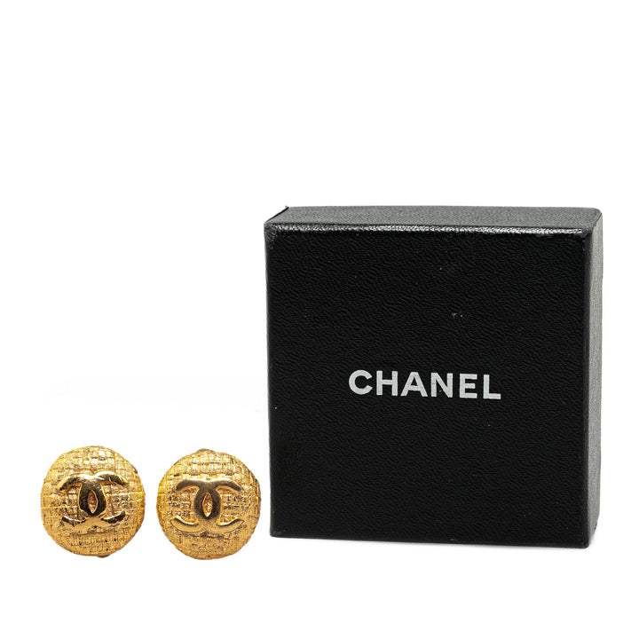 Gold Plated CC Clip-On Earrings Gold - Gaby Paris