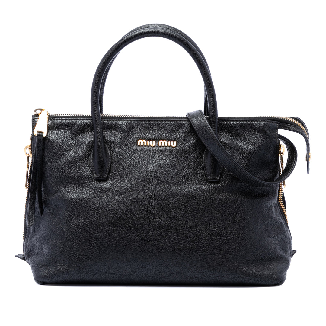 Miu Miu Cuir de chèvre Madras Zip Sac