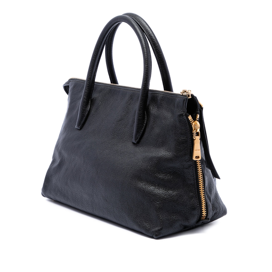 Miu Miu Cuir de chèvre Madras Zip Sac