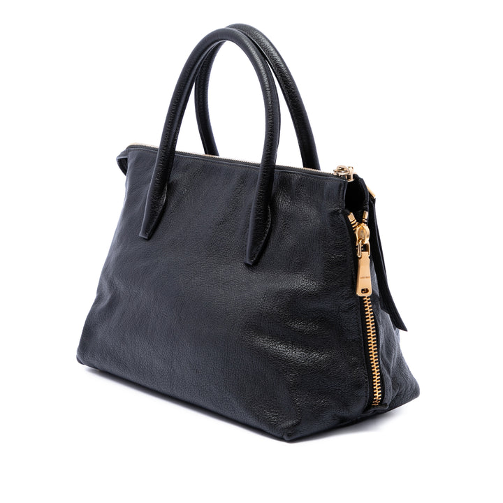 Miu Miu Cuir de chèvre Madras Zip Sac