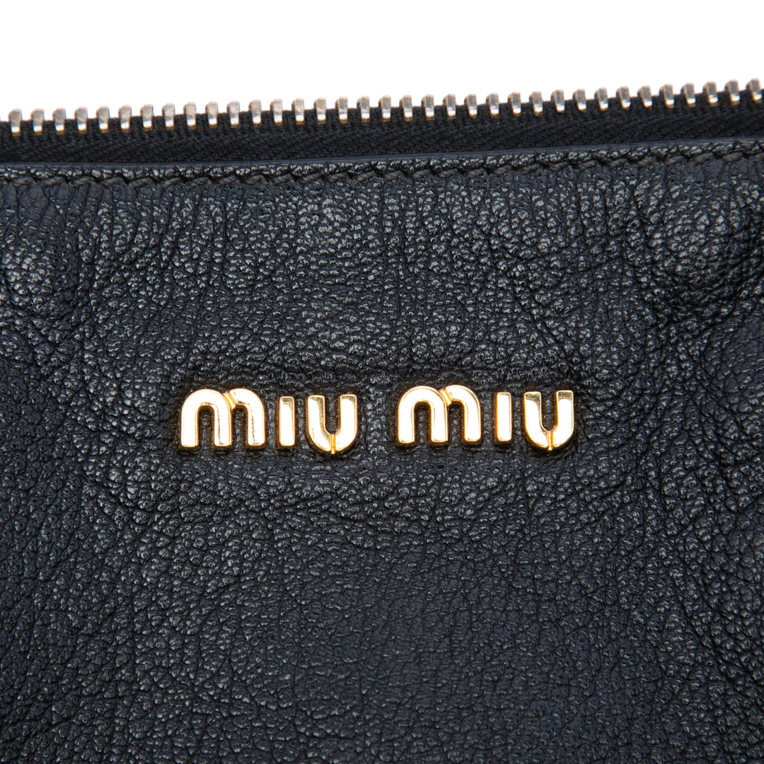 Miu Miu Cuir de chèvre Madras Zip Sac