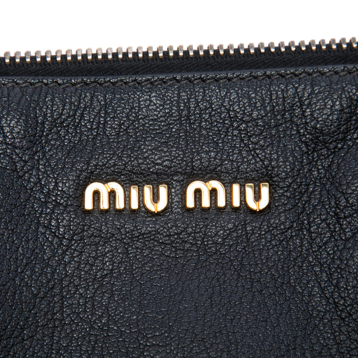 Miu Miu Cuir de chèvre Madras Zip Sac