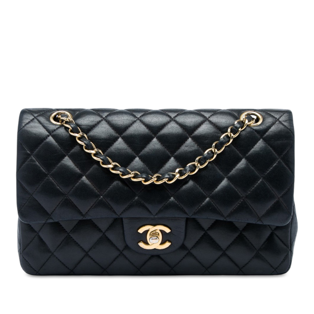 Chanel Classic Double rabat Moyen Cuir d'agneau Noir – vue principale – GABY PARIS