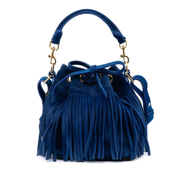 Saint Laurent Small Daim Emmanuelle Fringe Bucket Sac