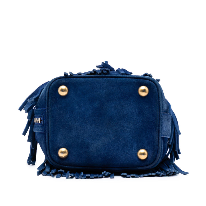 Saint Laurent Small Daim Emmanuelle Fringe Bucket Sac