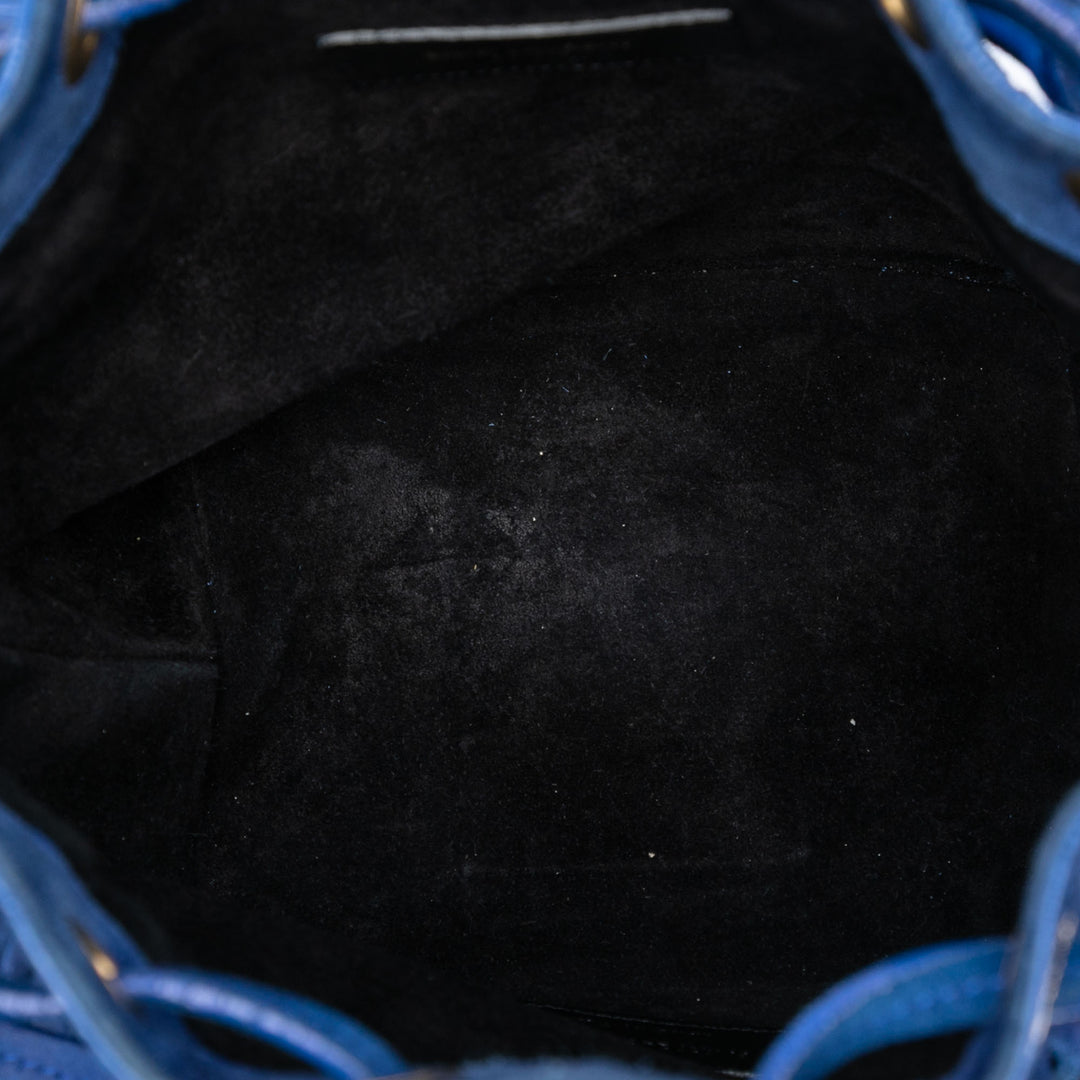 Saint Laurent Small Daim Emmanuelle Fringe Bucket Sac