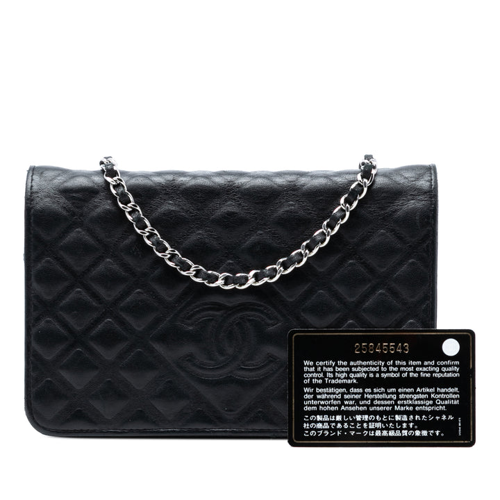 Chanel CC embossé Cuir d’agneau Diamond Wallet on Chain