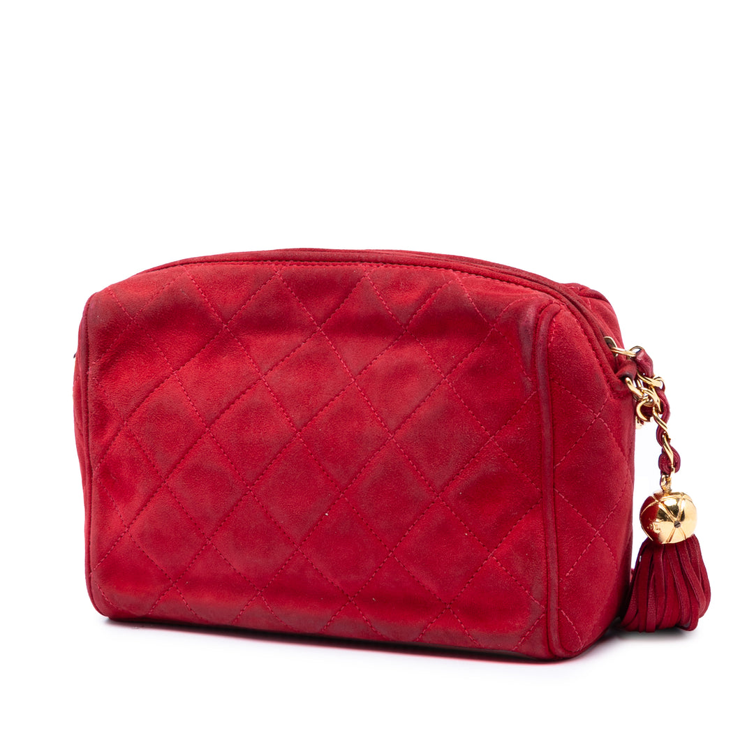 Chanel CC Matelassé Daim Pompon Diamond Sac caméra