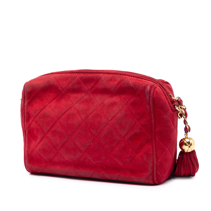 Chanel CC Matelassé Daim Pompon Diamond Sac caméra