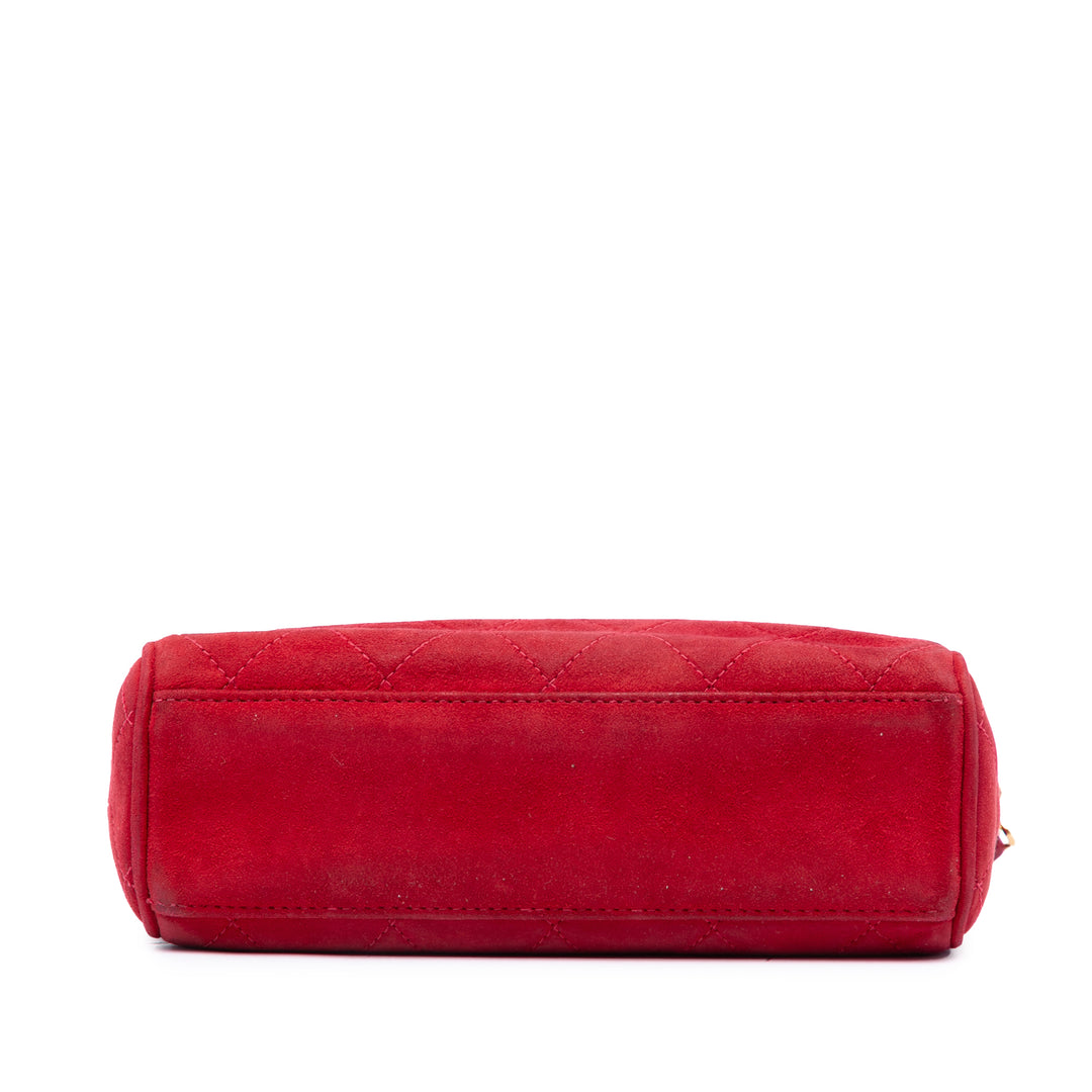 Chanel CC Matelassé Daim Pompon Diamond Sac caméra