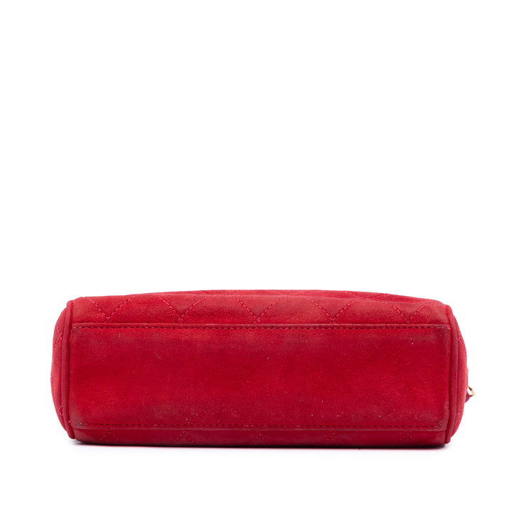 Chanel CC Matelassé Daim Pompon Diamond Sac caméra