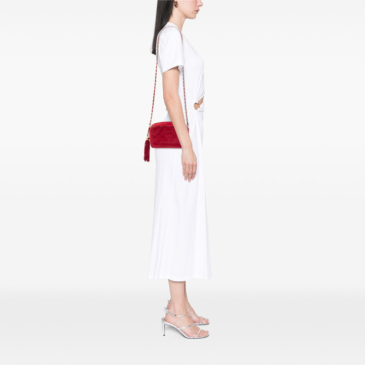 Chanel CC Matelassé Daim Pompon Diamond Sac caméra