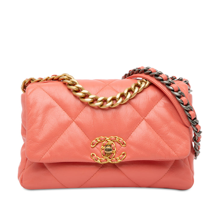 Chanel Medium Lambskin 19 Flap Pink - GABY PARIS