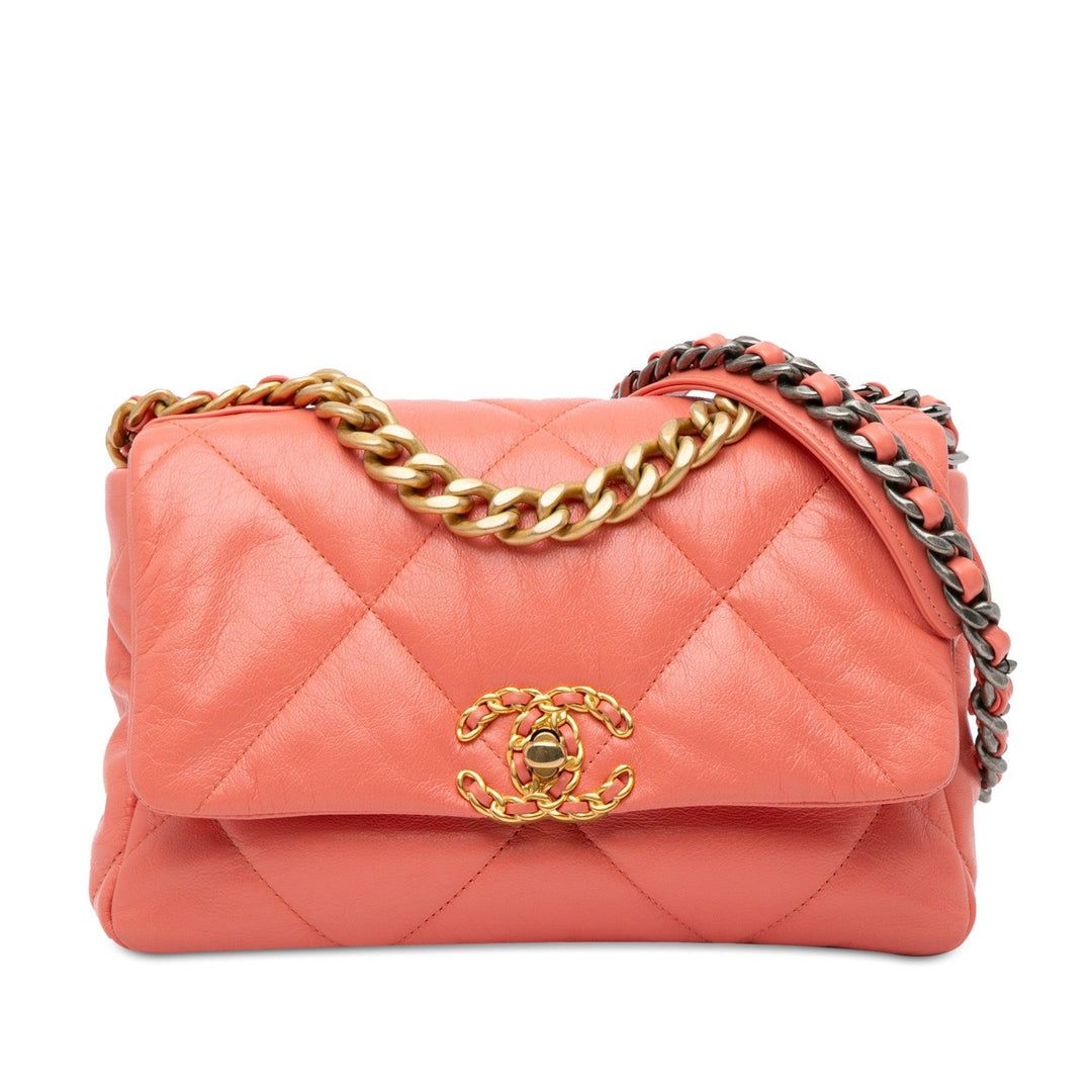 Medium Lambskin 19 Flap Pink - Gaby Paris