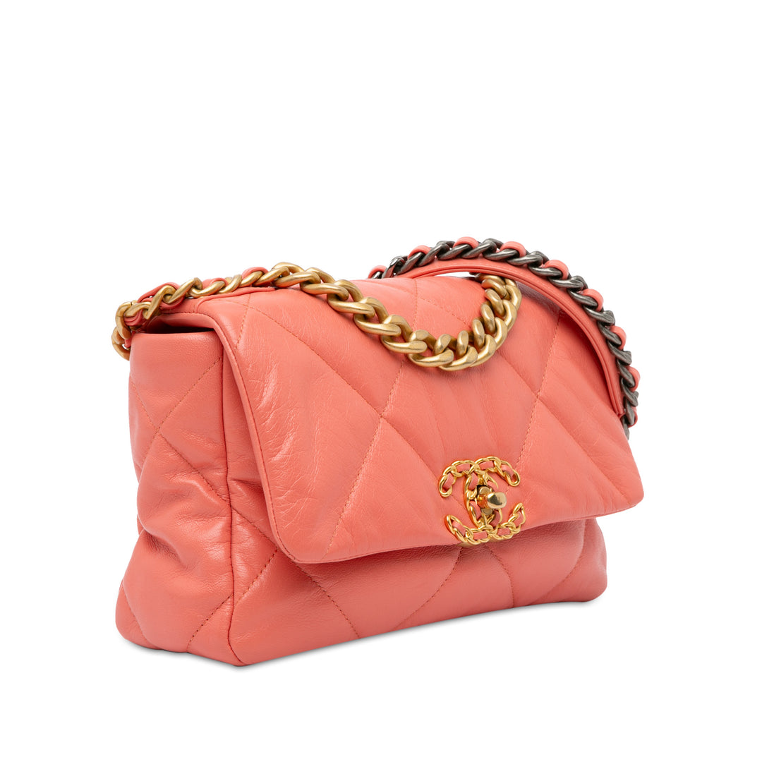 Chanel Medium Lambskin 19 Flap Pink - GABY PARIS