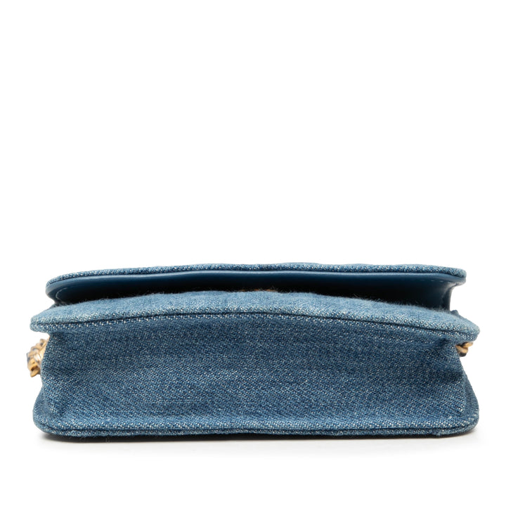 Chanel Mini Matelassé Jean Perle Crush Pochette avec chaîne