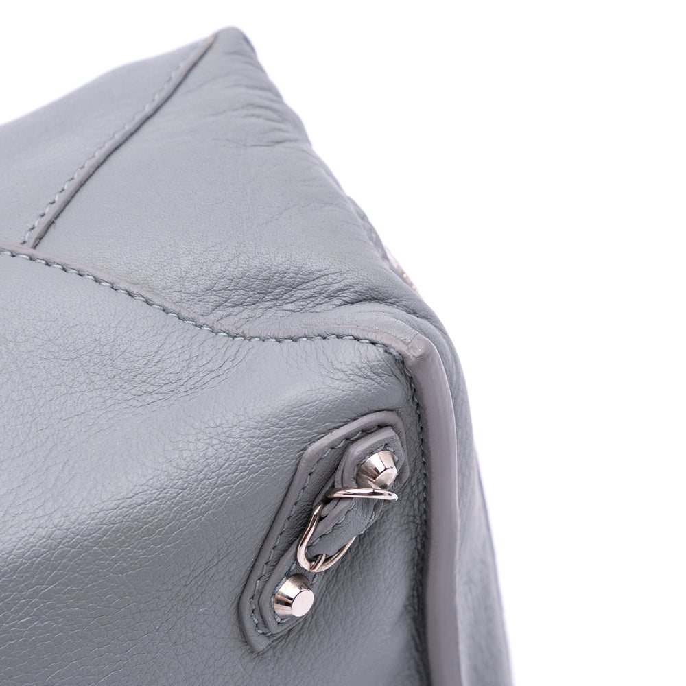 Mini Leather Papier A4 Zip Around Satchel Gray - Gaby Paris