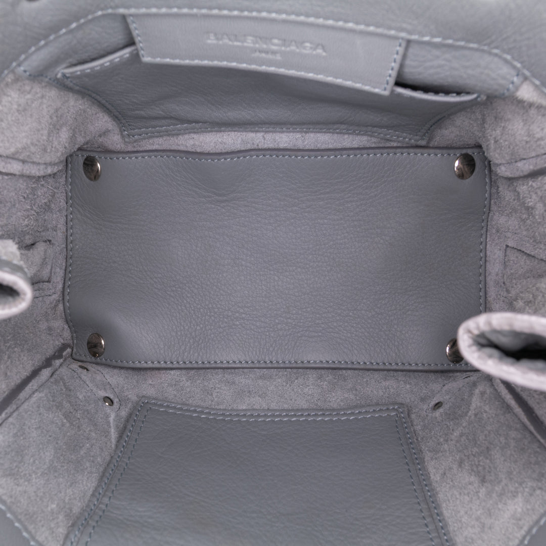 Mini Leather Papier A4 Zip Around Satchel Gray - Gaby Paris