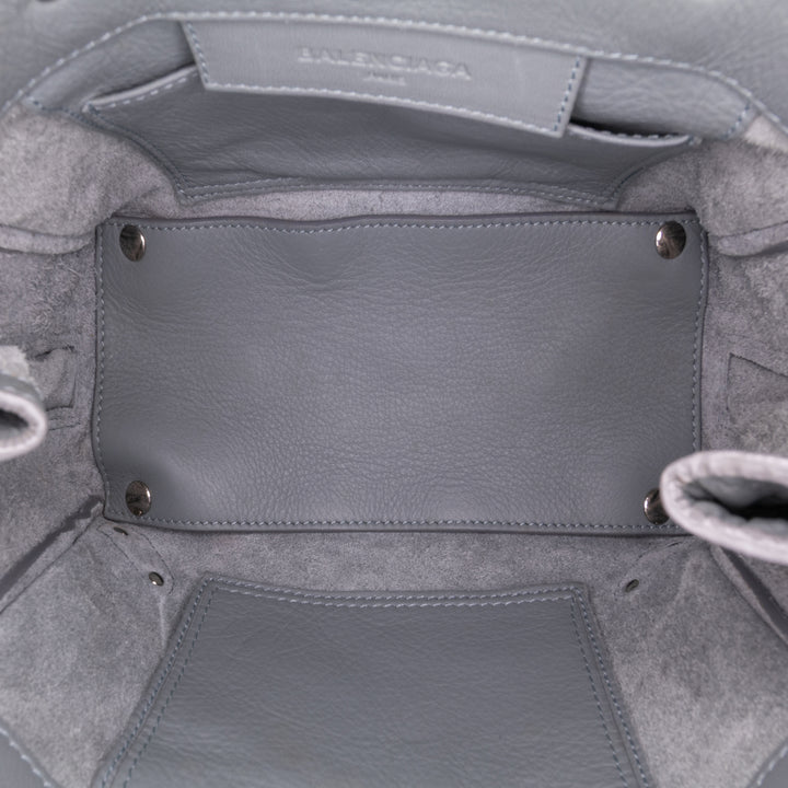 Mini Leather Papier A4 Zip Around Satchel Gray - Gaby Paris
