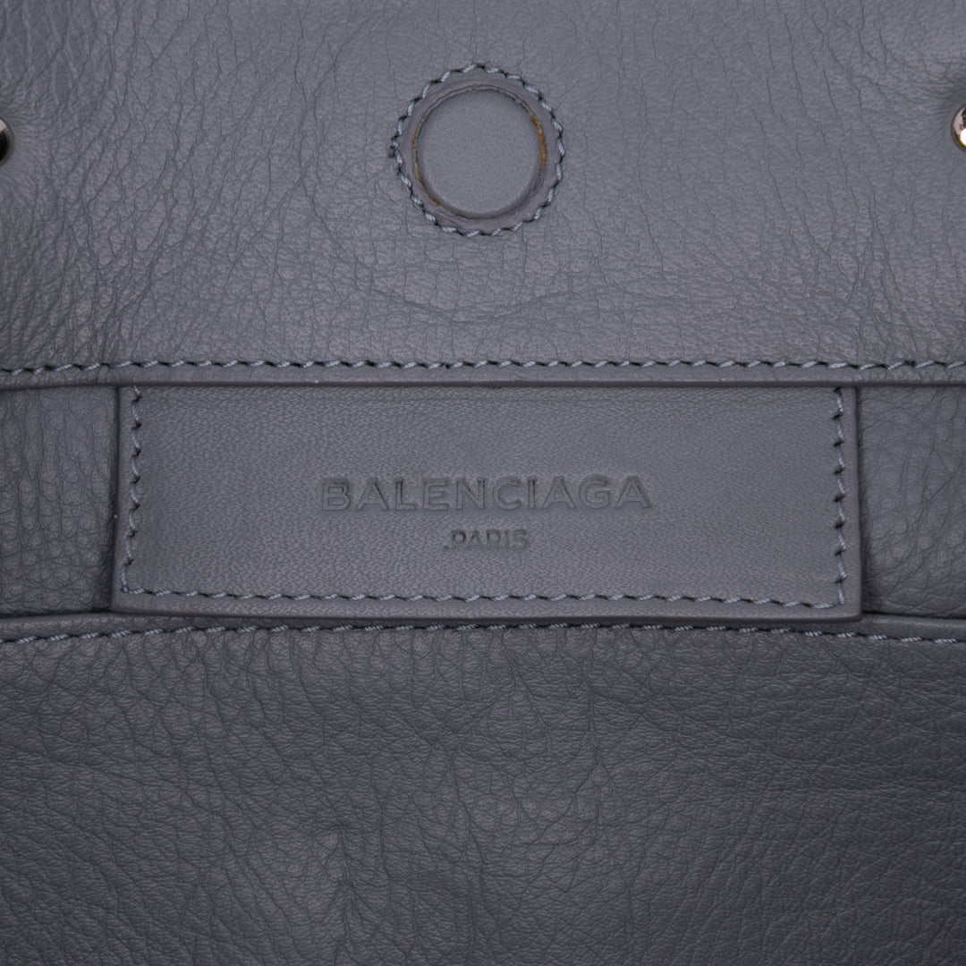 Mini Leather Papier A4 Zip Around Satchel Gray - Gaby Paris