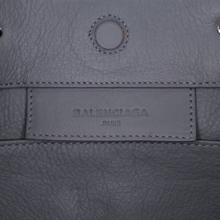 Mini Leather Papier A4 Zip Around Satchel Gray - Gaby Paris