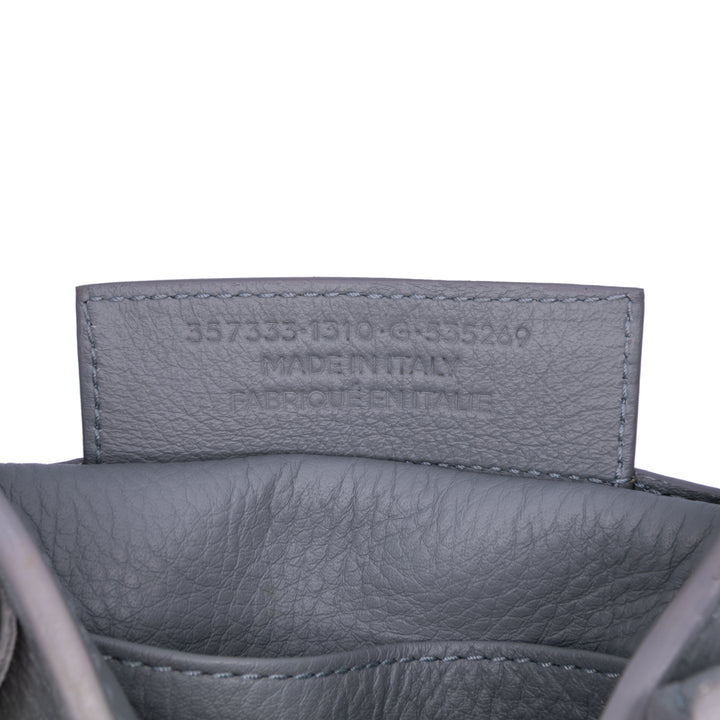 Mini Leather Papier A4 Zip Around Satchel Gray - Gaby Paris