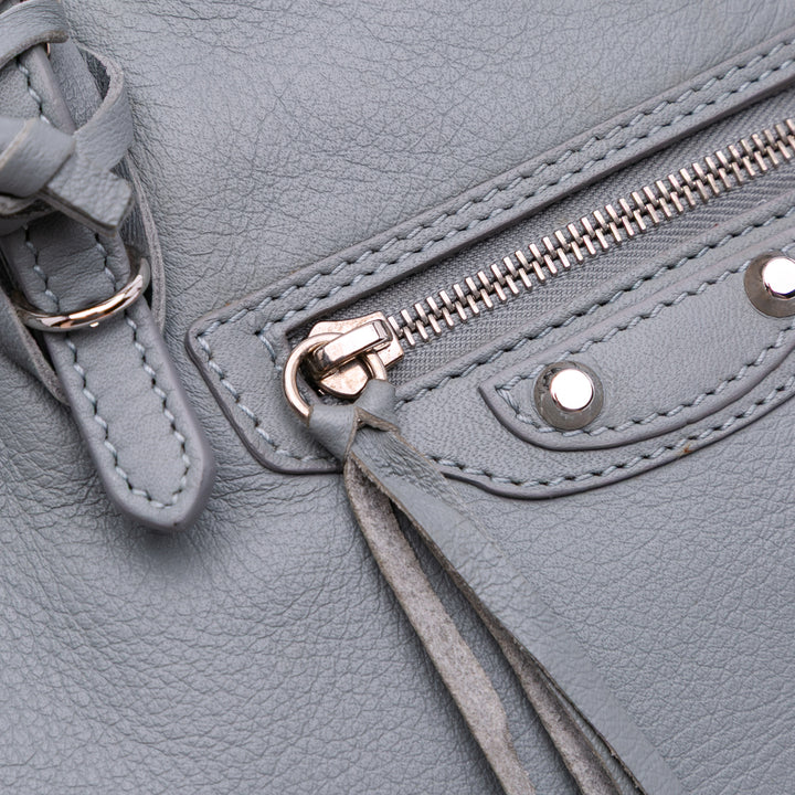 Mini Leather Papier A4 Zip Around Satchel Gray - Gaby Paris